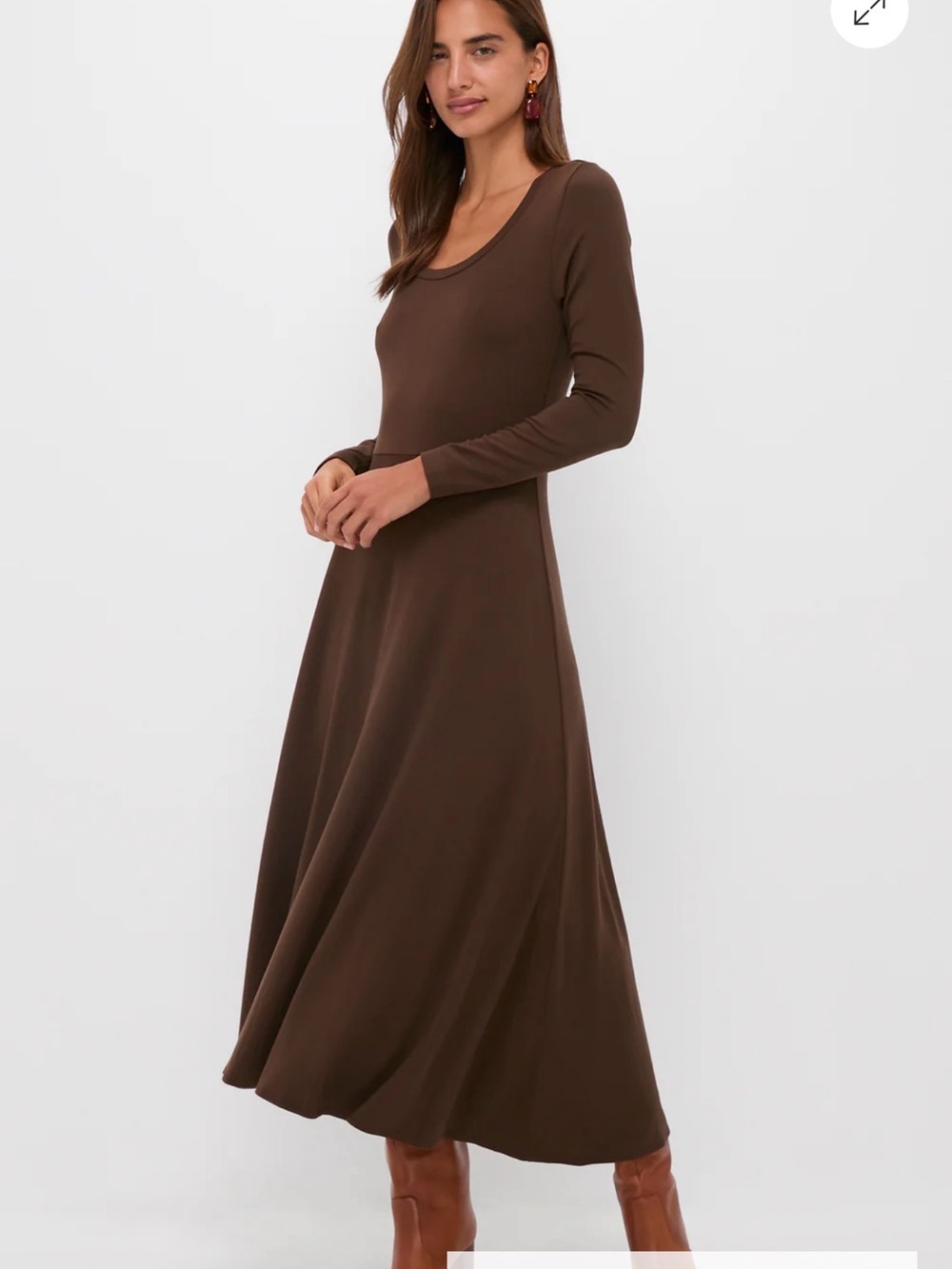 Tuckernuck Chocolate Brown Long Sleeve Sara Maxi Dress